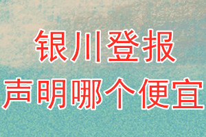 银川登报声明哪个便宜