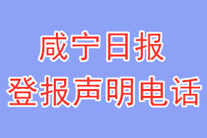 咸宁日报登报电话_咸宁日报登报声明电话